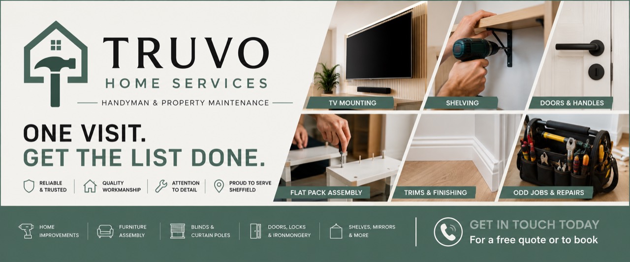 Truvo Home Services wall mounting, shelving, door and furniture assembly services
